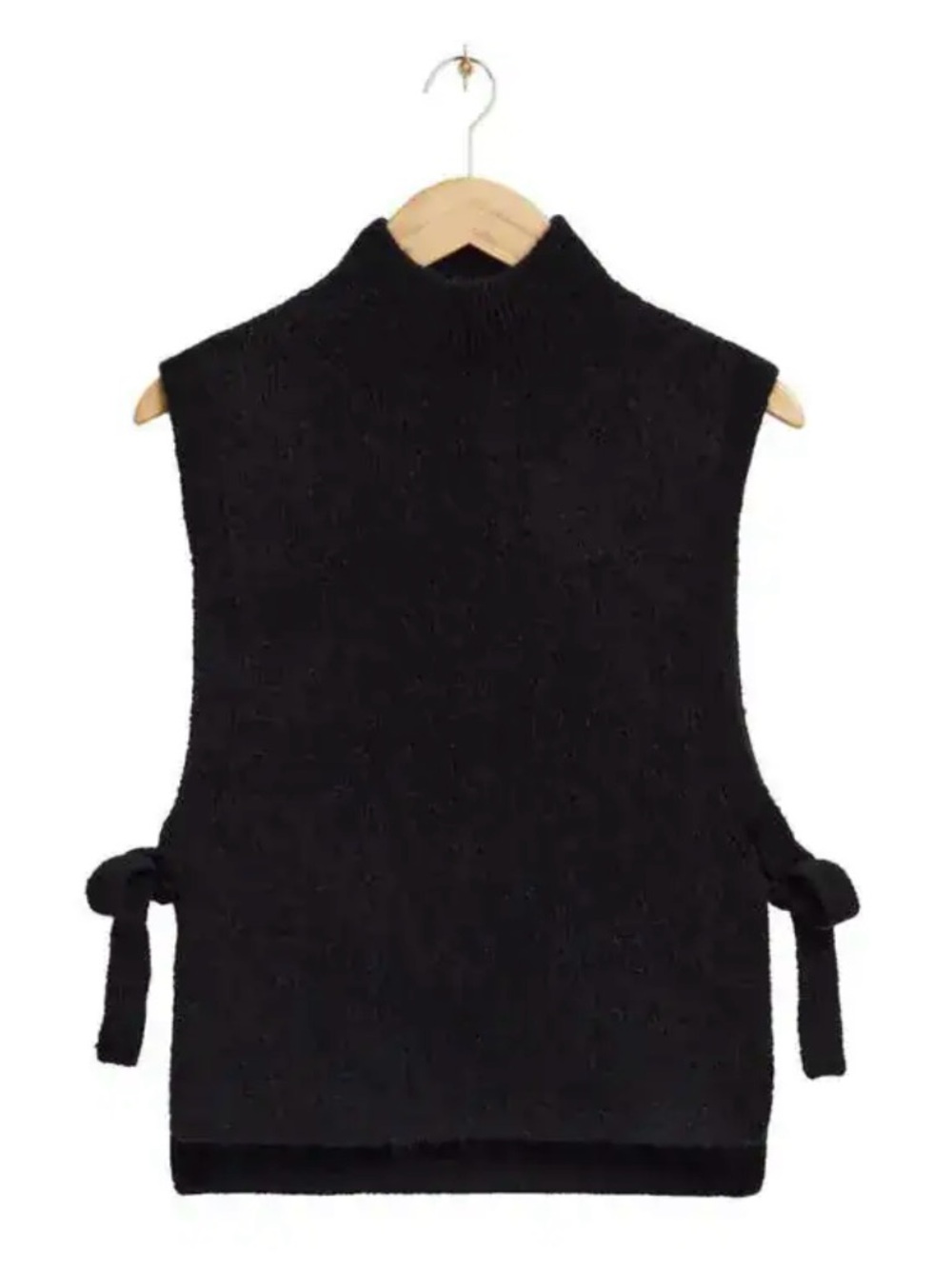 & Other Stories Wool Blend
Side Tie Mock Neck Sweater/ Vest Navy Blue One Size